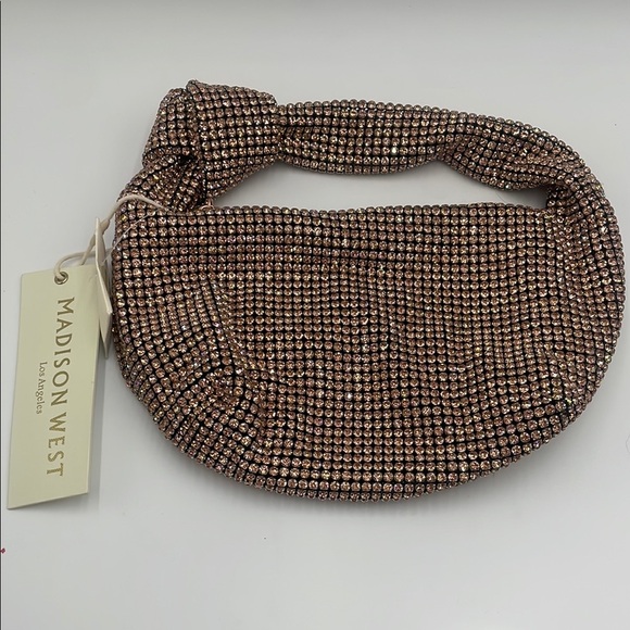 Madison West NWT Champagne Rhinestone Bag - Picture 1 of 6